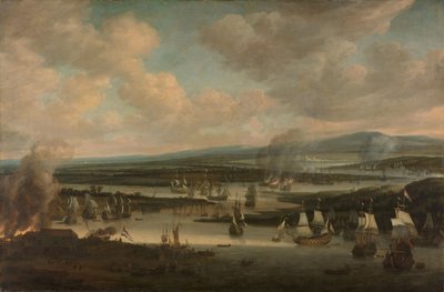 Incendie de la flotte anglaise près de Chatham - Willem Schellinks