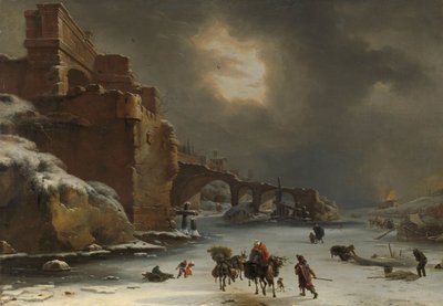 Murs de la ville en hiver, vers 1650-70 - Willem Schellinks