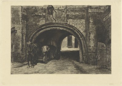 Véhicule avec cheval sous une vieille porte - Willem Steelink (II)