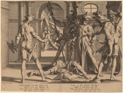Décapitation du juge romain Papinian - Willem Swanenburgh, after Joachim Anthonisz Wtewael