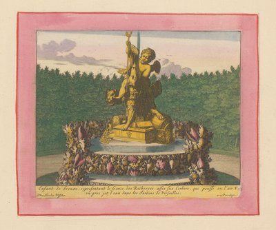 Brunnen mit einem Putto als Personifikation des Reichtums, sitzend auf Cerberus - Willem Swidde