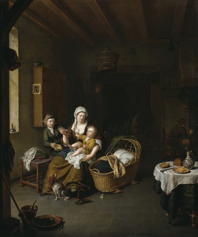 Une mère nourrissant son enfant - Willem Van Mieris