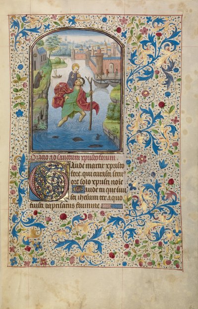 Heiliger Christophorus trägt das Christuskind - Willem Vrelant