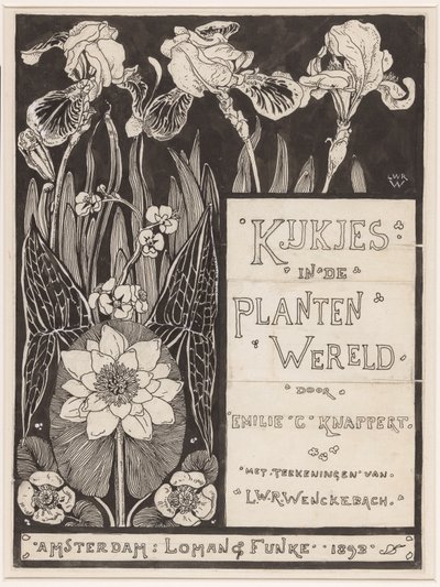 Conception de couverture pour : Knappert, Emilie C., Regards sur le monde des plantes, 1893 - Ludwig Willem Reymert Wenckebach