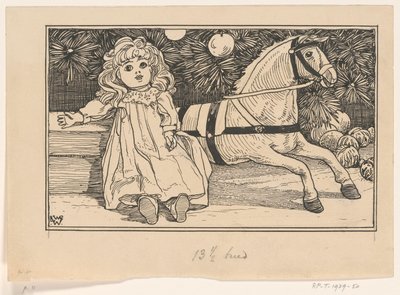 Poupée et cheval jouet sous un sapin de Noël - Ludwig Willem Reymert Wenckebach