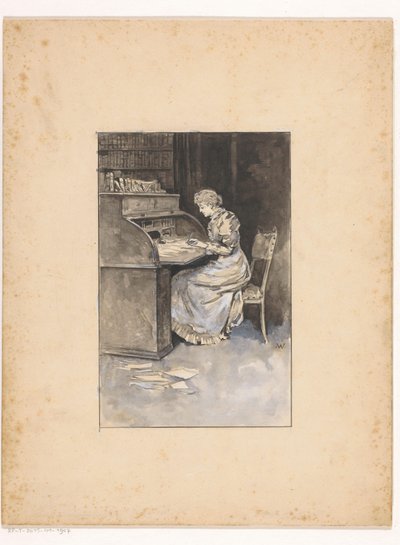 Femme écrivant - Ludwig Willem Reymert Wenckebach