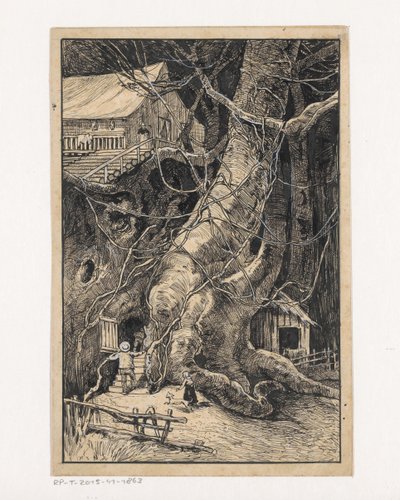 Maison miniature contre un arbre - Willem Wenckebach