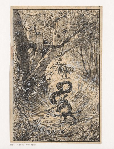 Serpent étranglant une chèvre - Willem Wenckebach