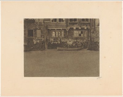 Façades arrière de la Voorstraat 463, 461 et 459 à Dordrecht - Willem Witsen (signed by artist)