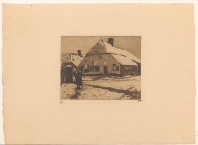 Maisons enneigées le long d