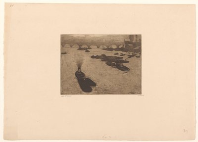 Bateaux sur la Tamise à Londres - Willem Witsen (signed by artist)