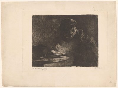Homme mangeant - Willem Witsen (signed by artist)