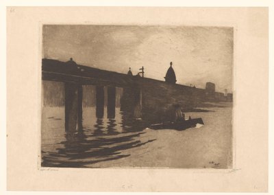 Vue sur le pont de Charing Cross à Londres - Willem Witsen (signed by artist)