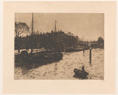 Vue sur le Leuvehaven à Rotterdam - Willem Witsen (signed by artist)