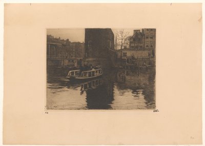 Vue sur le passage à niveau près de la Montelbaanstoren à Amsterdam - Willem Witsen (signed by artist)