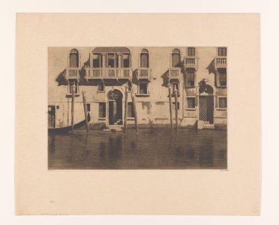 Vue des façades et des pieux le long du Grand Canal à Venise - Willem Witsen (signed by artist)
