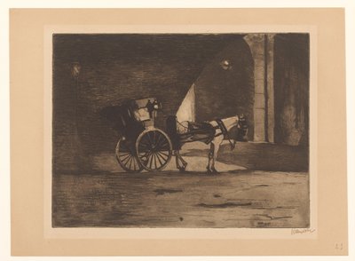 Carrosse sous le pont de Waterloo à Londres - Willem Witsen (signed by artist)
