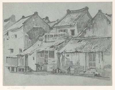 Façades arrière de maisons au bord d
