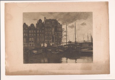 Binnenkant, Amsterdam, avec du linge flottant sur les navires - Willem Arnoldus Witsen