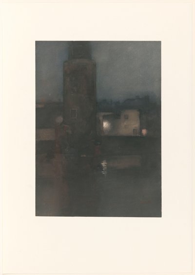 La tour Montelbaan à Amsterdam la nuit - Willem Arnoldus Witsen