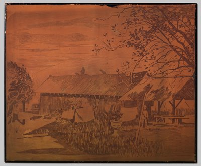Gambar, long bâtiment annexe, linge séchant au premier plan - Willem Arnoldus Witsen