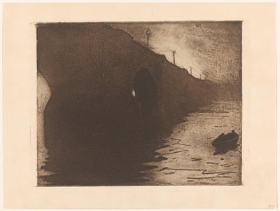 Vue de Waterloo Bridge dans le brouillard à Londres - Willem Arnoldus Witsen