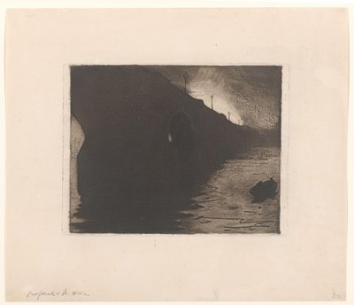Vue sur Waterloo Bridge dans le brouillard à Londres - Willem Arnoldus Witsen