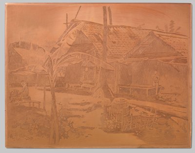 Dans le kampong, bananier au premier plan - Willem Arnoldus Witsen