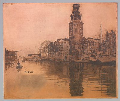 Oude Schans avec Montelbaanstoren et bateau à rames - Willem Arnoldus Witsen