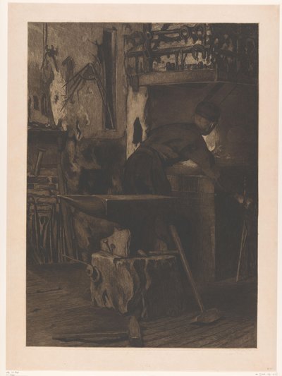 Forgeron près du feu dans une forge à Wijk bij Duurstede - Willem Arnoldus Witsen
