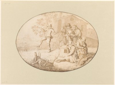 Couple élégant visitant un groupe de Roms - Willem de Heer