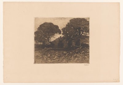Ferme près de grands arbres - Willem de Zwart (signed by artist)