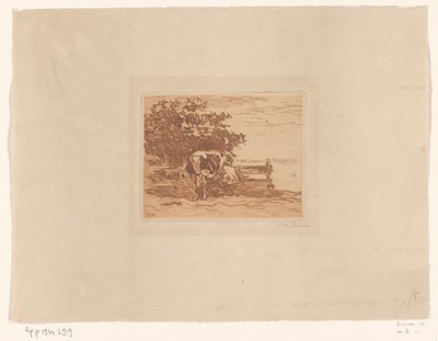 Fermier en train de traire - Willem de Zwart (signed by artist)