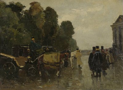 Carrosses et cochers en attente - Willem de Zwart