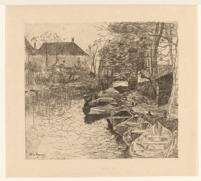 Canal avec bateaux à rames - Willem de Zwart