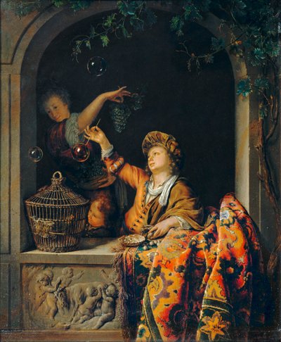 Les Bulles de savon … - Willem van (after) Mieris