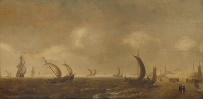 Paysage marin sur la plage de Scheveningen - Willem van Diest (attributed to)