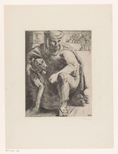Chasseur avec chien - Willem van Konijnenburg (signed by artist)