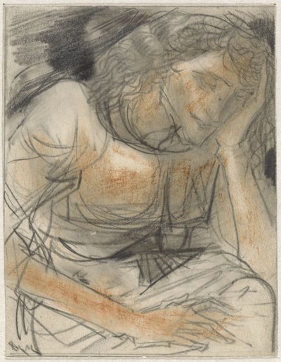 Femme avec main sous la tête - Willem van Konijnenburg