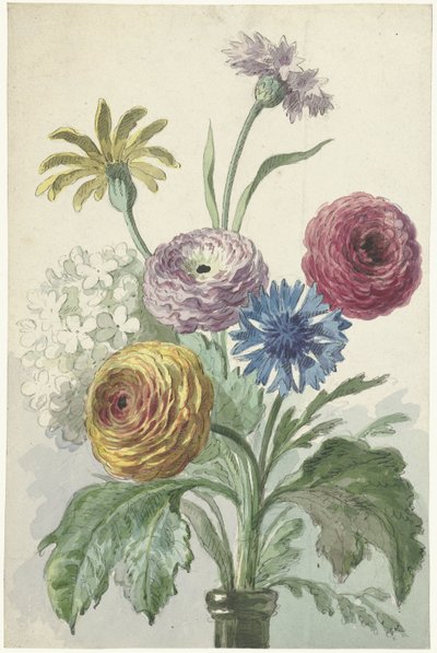 Bouquet de fleurs dans le col d