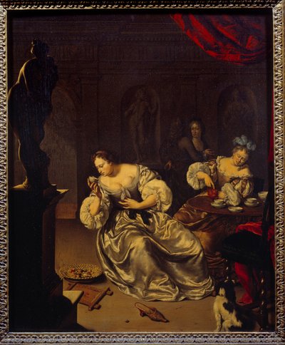Les femmes de la noblesse hollandaise prenant le thé - Willem Van Mieris
