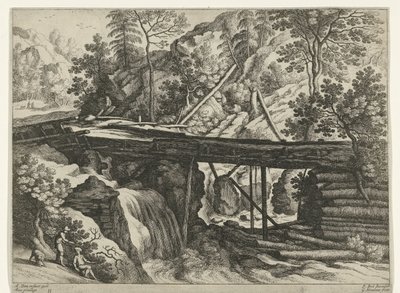 Paysage de montagne avec aqueduc en bois - Willem van Nieulandt (II)