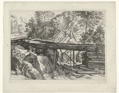 Paysage montagneux avec aqueduc en bois - Willem van Nieulandt (II)