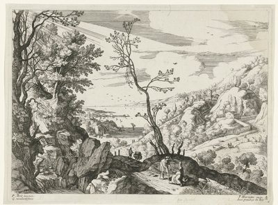 Paysage avec Juda et Tamar (Italiaanse landschappen) - Willem van Nieulandt (II)