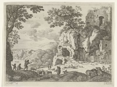 Paysage avec une ruine (Paysages italiens) - Willem van Nieulandt (II)