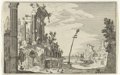 Ruines romaines près de la mer (Romeinse ruïnes en kustlandschappen) - Willem van Nieulandt (II)