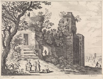 Ruine avec un groupe de femmes et d