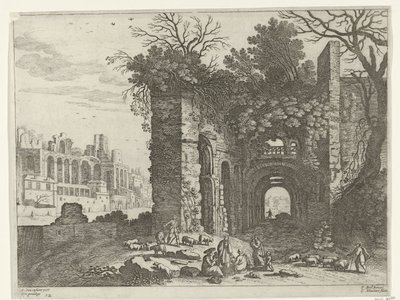 Famille reposant devant une ruine - Willem van Nieulandt (II)