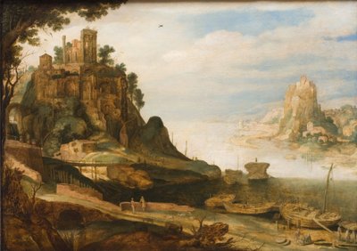 Paysage côtier avec le soi-disant Temple de Sibylle à Tivoli - Willem van Nieulandt d.Y.
