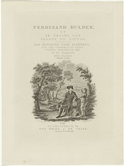Voyageur assis et un garçon dans un paysage - Willem van Senus